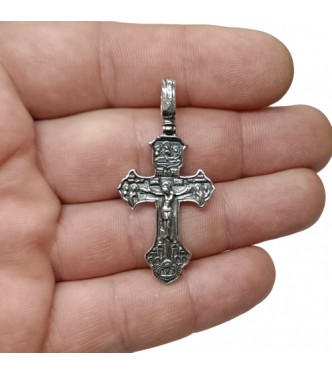 PE000233 Genuine Sterling Silver Pendant Orthodox Cross Solid Hallmarked 925 Handmade